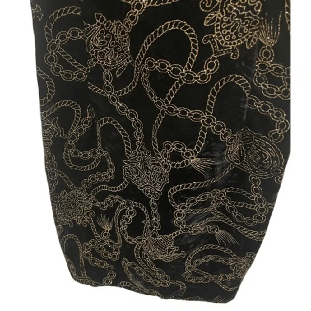 Vintage Jessica McClintock‎ Gunne Sax Black 80's Goth Glam Glitter Chain Dress M